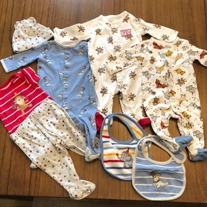 Infant Bundle - 3 pjs/2 bibs/1 hat/1 onesie w/pant